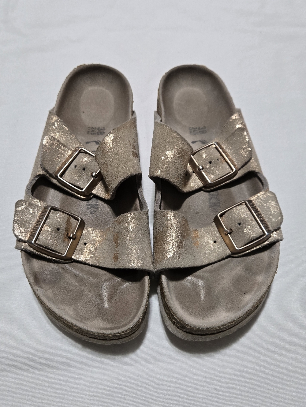 Birkenstock Arizona Metallic Sandals sz 38